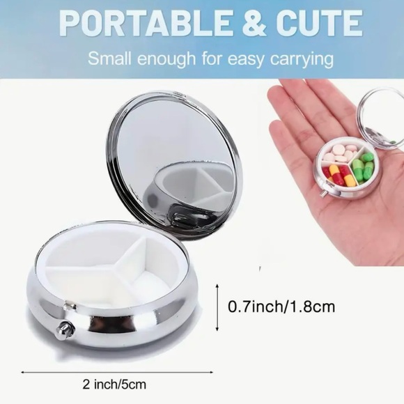 2 Cardinal Stained Glass Style Pill Box. 2" X .7” Three Compartments. NWOT - Picture 3 of 8